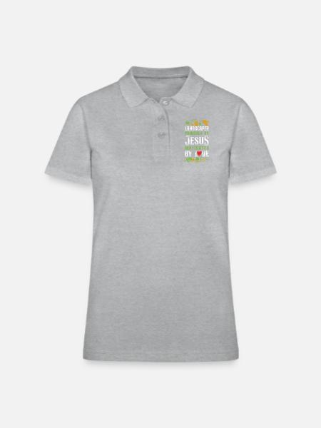 Landscaper Landscaping Landscape - Women's Pique Polo Shirt - heather gray - Front