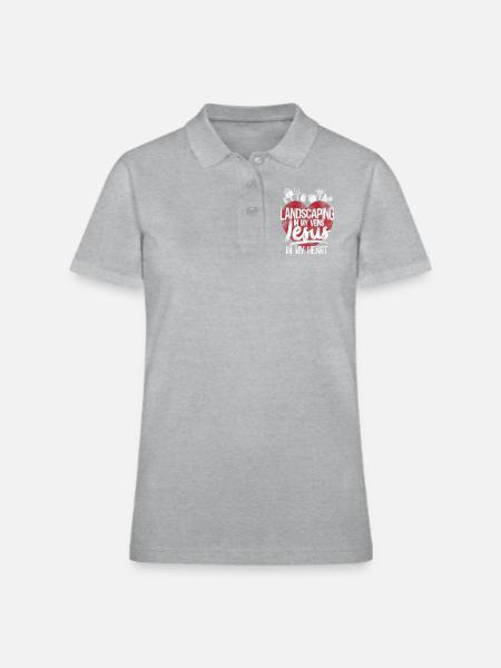 Landscaper Landscaping Landscape - Women's Pique Polo Shirt - heather gray - Front