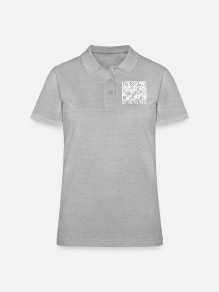 Landscaper Landscaping Landscape - Women's Pique Polo Shirt - heather gray - Front