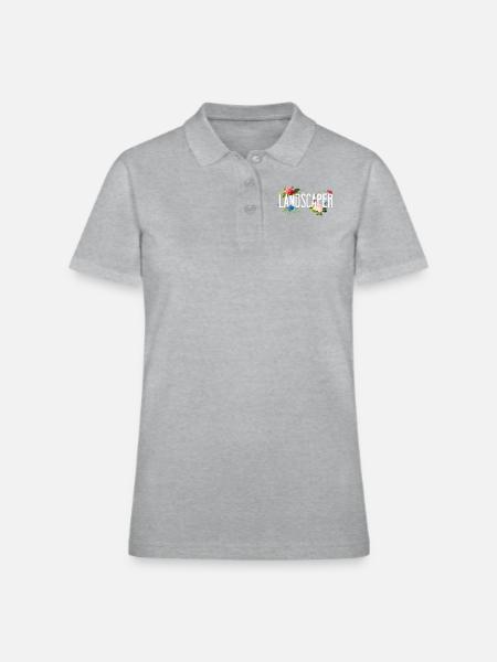 Landscaper Landscaping Landscape - Women's Pique Polo Shirt - heather gray - Front