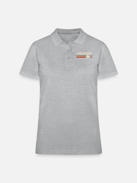 Landscaper Landscaping Landscape - Women's Pique Polo Shirt - heather gray - Front