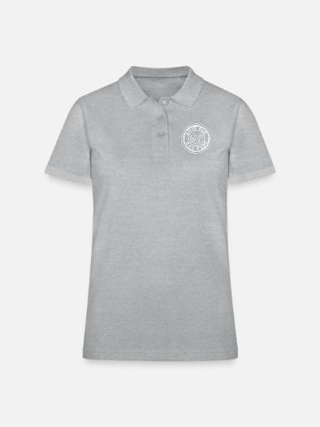 Wet Paint NYC - Women's Pique Polo Shirt - heather gray - Front