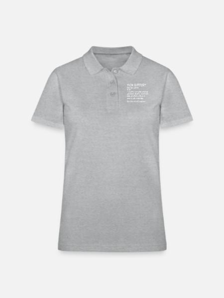 Tech Support Definition - Women's Pique Polo Shirt - heather gray - Front