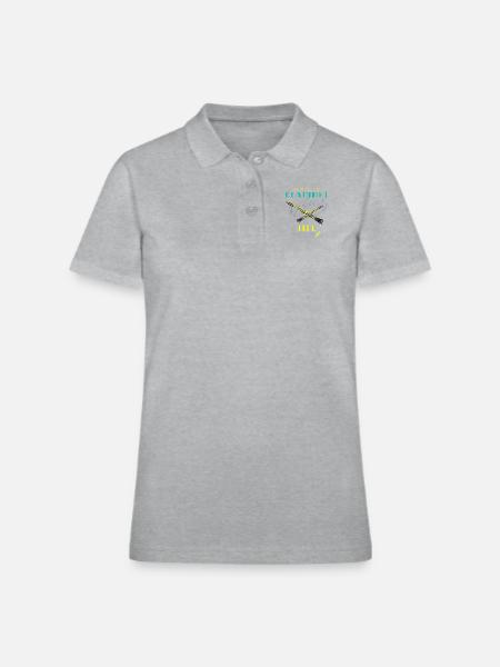Clarinet Musical instrument - Women's Pique Polo Shirt - heather gray - Front