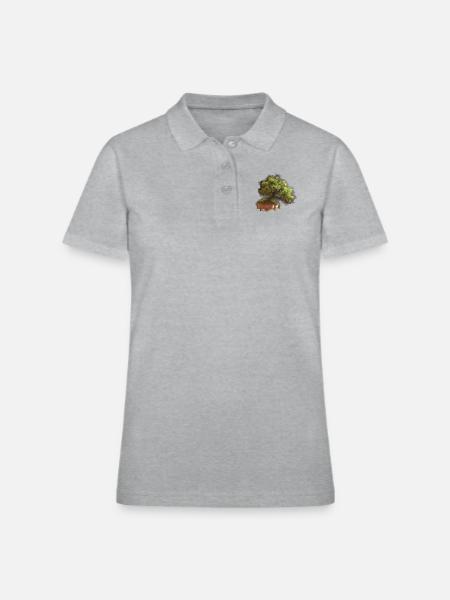Tree - Women's Pique Polo Shirt - heather gray - Front