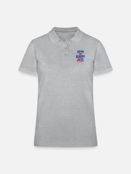 Say No To Sleepy Joe - Women's Pique Polo Shirt - heather gray - Front