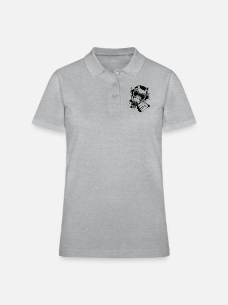 gas mask - Women's Pique Polo Shirt - heather gray - Front