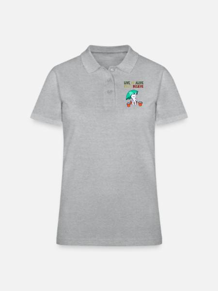Live Yoga - Women's Pique Polo Shirt - heather gray - Front