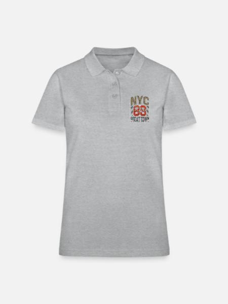 NYC 1891 always cool - Women's Pique Polo Shirt - heather gray - Front