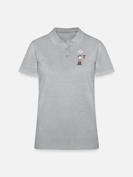Vegan Vampire - Women's Pique Polo Shirt - heather gray - Front