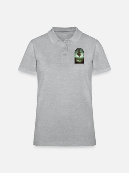 reality manipulatio - Women's Pique Polo Shirt - heather gray - Front