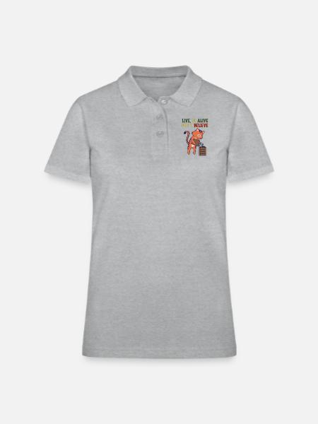 Live Yoga - Women's Pique Polo Shirt - heather gray - Front