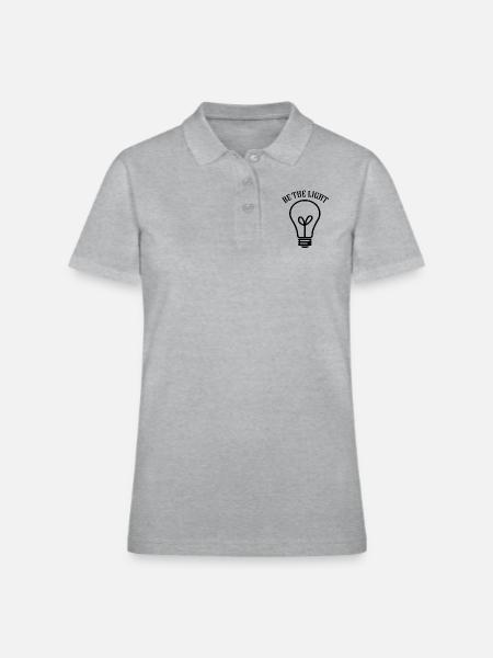 BE THE LIGHT - Women's Pique Polo Shirt - heather gray - Front