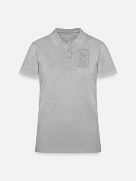 Les Amants Tarot Card Occult Goth - Polo en coton piqué pour femmes - gris chiné - Devant