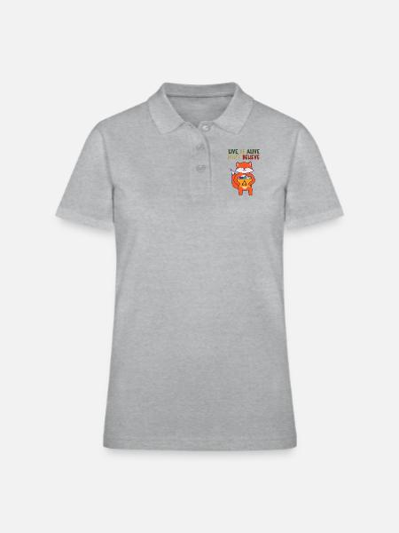 Live Yoga - Women's Pique Polo Shirt - heather gray - Front