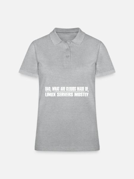 What Are Clouds Made Of, Linux Servers Mostly 10 - Women's Pique Polo Shirt - heather gray - Front
