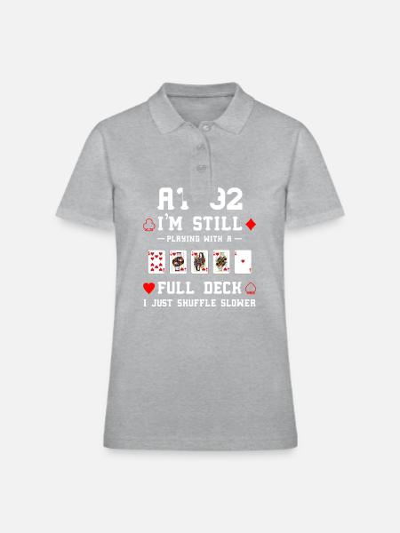 Drôle de 92nd Birthday Gift 92 Year Old Cards - Polo en coton piqué pour femmes - gris chiné - Devant