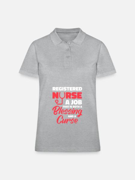 Nurse Nursing Registered Nurse - Women's Pique Polo Shirt - heather gray - Front