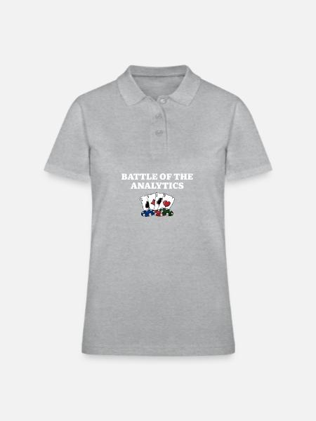 Battle of the Analytics Card Jeux de cartes Poker Card - Polo en coton piqué pour femmes - gris chiné - Devant