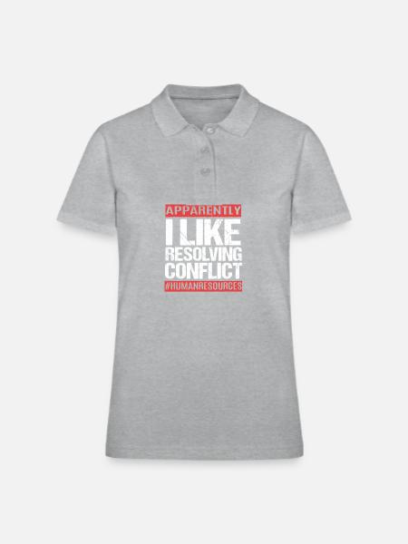 Human Resource Like Resolving Conflict HR Manager - Women's Pique Polo Shirt - heather gray - Front