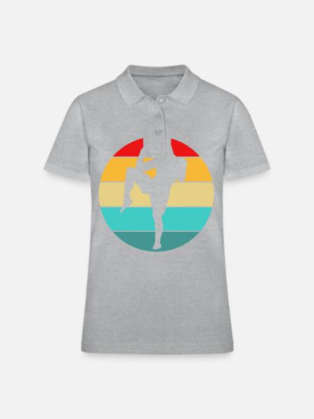 Muay Thai - Women's Pique Polo Shirt - heather gray - Front