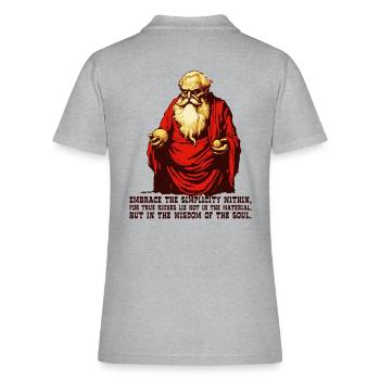 Diogenes' Wisdom: Embracing Simplicity - Women's Pique Polo Shirt - heather gray - Back