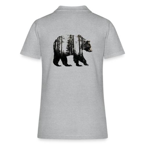 Evergreen Bear Silhouette - Women's Pique Polo Shirt