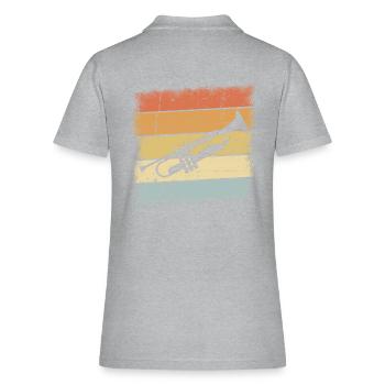 Trumpet Instrument - Women's Pique Polo Shirt - heather gray - Back
