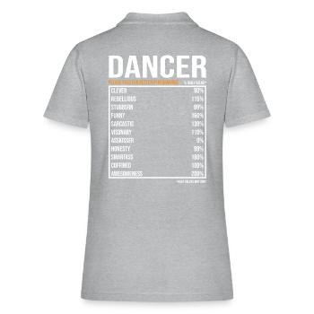 Dancer Daily Value funny Dancer - Women's Pique Polo Shirt - heather gray - Back
