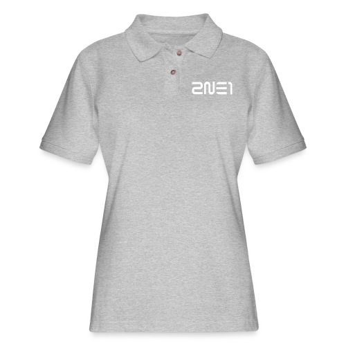 2NE1 Logo in White Women's V-Neck - Women's Pique Polo Shirt