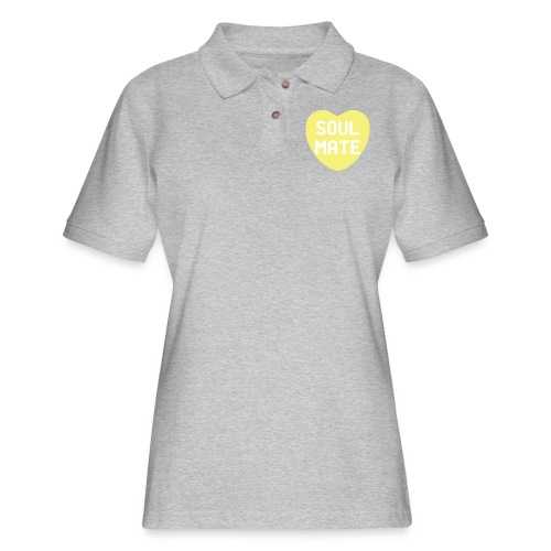 Soul Mate Yellow Candy Heart - Women's Pique Polo Shirt