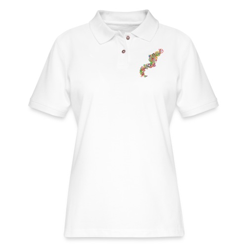 Retro Colorful Circles Design - Women's Pique Polo Shirt