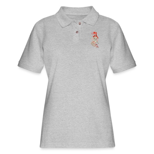 Redhead Pinup Nurse - Women's Pique Polo Shirt
