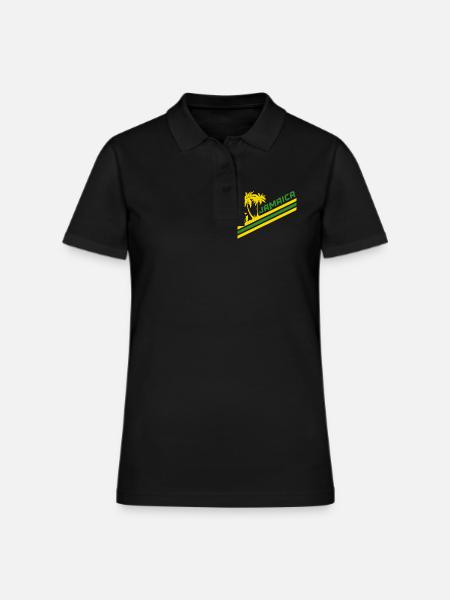 Jamaica Palmen - Women's Pique Polo Shirt - black - Front