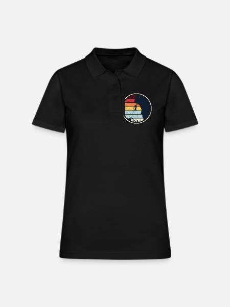 Rock climbing wall - Women's Pique Polo Shirt - black - Front