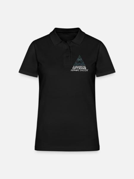 AI Generates Options... Humans Decide - Women's Pique Polo Shirt - black - Front