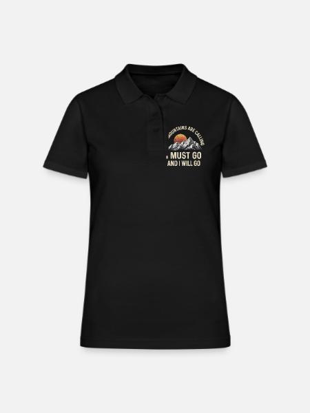 Mountain Calling Adventure Tee - Women's Pique Polo Shirt - black - Front