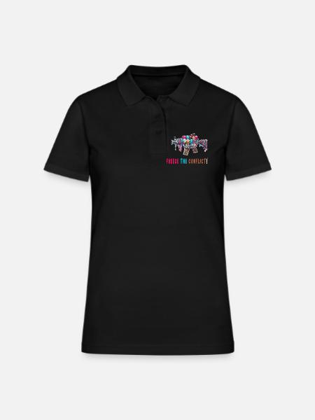 Conflict freeze ice cream - Women's Pique Polo Shirt - black - Front