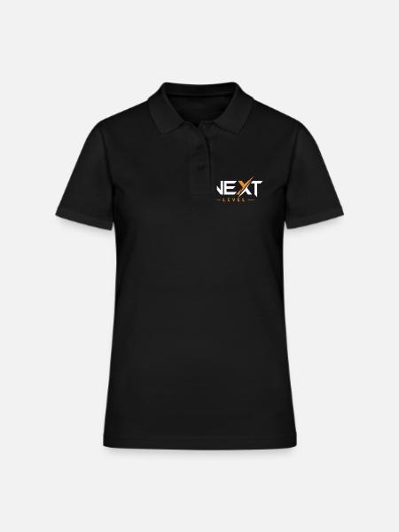 Next Level Elevation Logo - Women's Pique Polo Shirt - black - Front