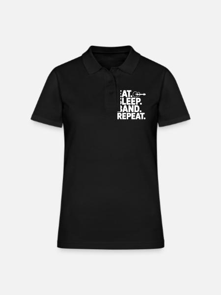 Eat. Sleep. Band. Repeat. - Women's Pique Polo Shirt - black - Front