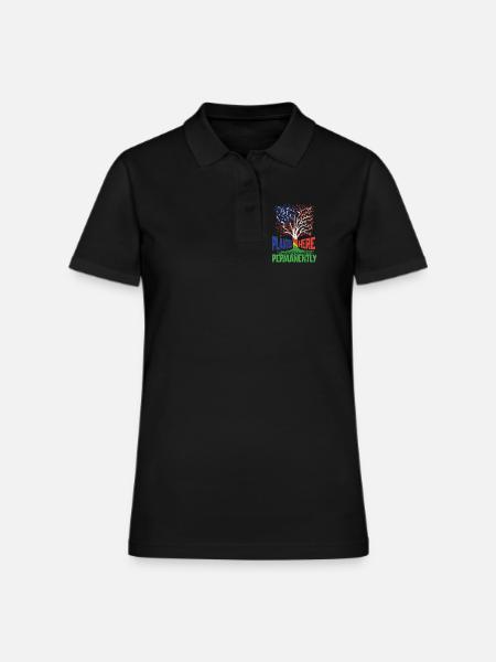 Green card - Polo en coton piqué pour femmes - noir - Devant