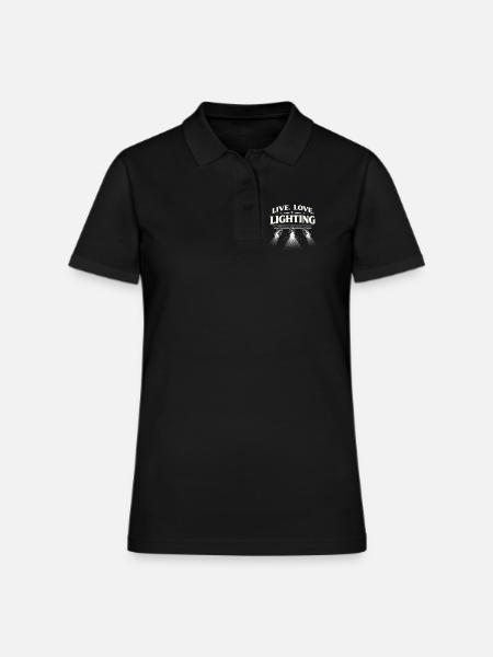 Lighting Tech Lighting Technician Lighting Guy - Women's Pique Polo Shirt - black - Front