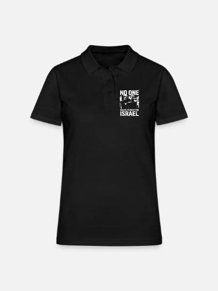 No One Wants to Fight for Israel - Women's Pique Polo Shirt - black - Front