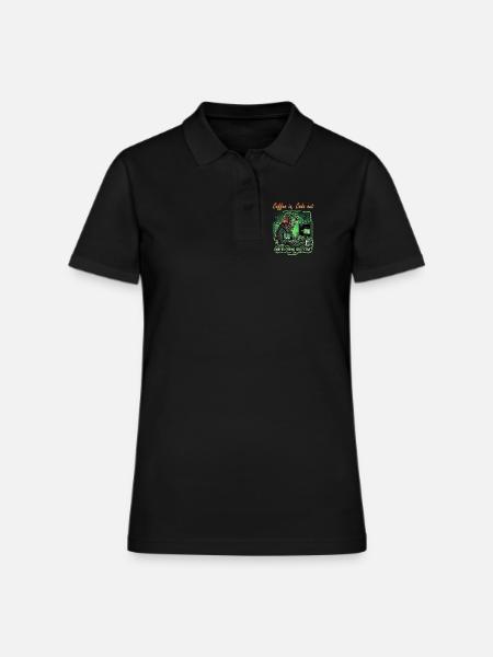 zombie programmer life code in code out - Women's Pique Polo Shirt - black - Front