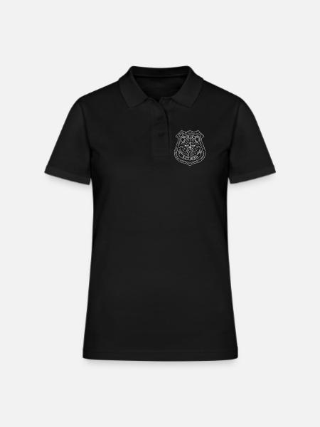 Police Retired - Women's Pique Polo Shirt - black - Front