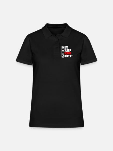 Eat Sleep Squat - Women's Pique Polo Shirt - black - Front