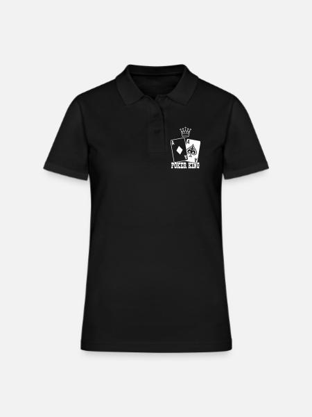 Poker Cards King Texas Hold’em - Polo en coton piqué pour femmes - noir - Devant