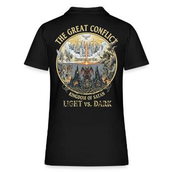 Light vs Dark Great Conflict - Women's Pique Polo Shirt - black - Back