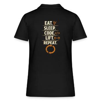 Eat Sleep Code Lift Repeat - Women's Pique Polo Shirt - black - Back