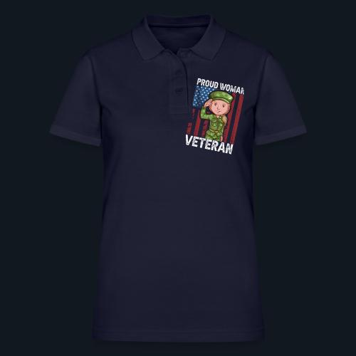 Proud Woman Veteran - Women's Pique Polo Shirt